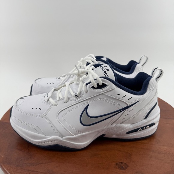 Nike Air Monarch IV Mens 11 4E Extra Wide White Navy Silver 416355-102 Sneaker main image 7